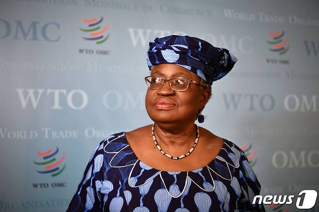 세계무역기구(WTO) 사무총장 후보로 나선 나이지리아의 오콘조이웨알라 © AFP=뉴스1