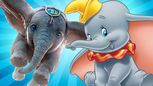 커다란 귀로 하늘을 난 아기 코끼리 '덤보'. 1941년 디즈니의 애니메이션(오른쪽)에 처음 등장했으며 2019년 리메이크 실사 영화(왼쪽)로 재탄생했다.