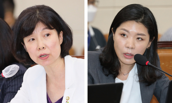 양정숙 의원(왼쪽)과 신현영 의원 ⓒ시사저널 박은숙·연합뉴스