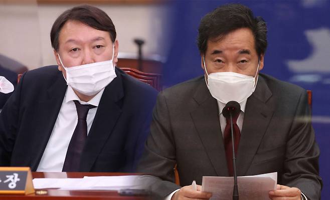 윤석열 검찰총장(왼쪽)과 이낙연 더불어민주당 대표 ⓒ 시사저널