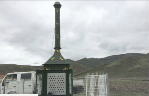 지난 2018년 중국이 티베트 고원에 설치된 인공강우 공장의 굴뚝. 세계일보 자료사진