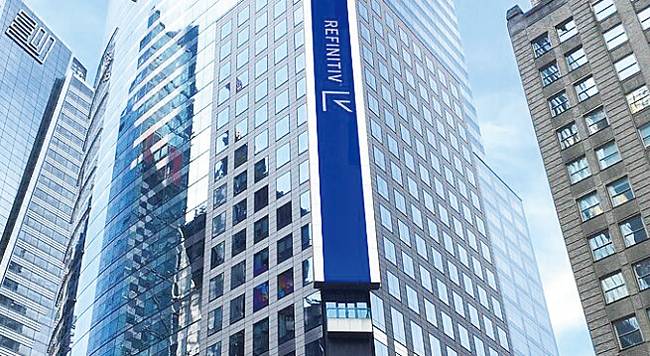 미국 뉴욕 타임스스퀘어에 위치한 레피니티브 본사. 사진 위키피디아