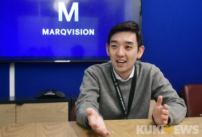 ▲ 인터뷰하고 있는 이인섭 마크비전 대표. /사진=박태현 기자