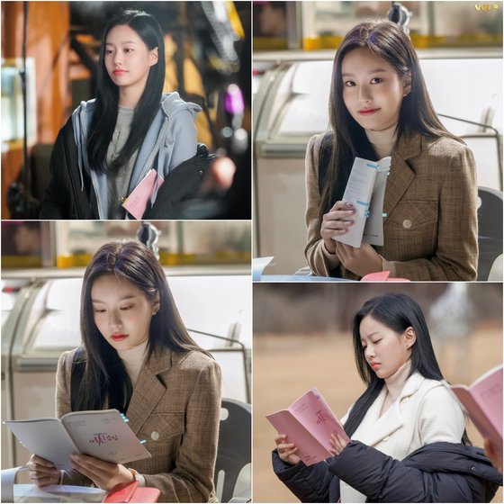 Goddess Gangrim Park Yuna showed a special passion for script.The TVN tree drama Goddess Gangrim, which is stimulating the love cell and is making the anime theater.Actor Park Yuna plays the role of Kang Sue-jin, a new spring and aid goddess who is born with excellent beauty and girl crush in the play, and receives the attention of viewers with the synchro rate mixed with the character.In the meantime, Park Yunas hot passion for acting was revealed.In the photo, there is a picture of Park Yuna, who does not put the script in his hand anytime and anywhere, taking advantage of the rehearsal shooting and waiting time.Park Yunas expression, which is focused on being sucked into the script while forgetting the cold weather, is more impressive than anything else.In another photo, Park Yuna turns her attention to the script and hands a lively eye greeting to the camera filming herself.Park Yunas warm smile, like the first gift of New Year, gives a sweet excitement to the viewers.In addition, in the post-it marking between the scripts, Park Yunas efforts and attachment to the work and character are buried.Park Yuna said that behind the drama, which was able to show perfect character digestion, there was a attitude of sticking to script and a consistent attitude.Actor Park Yuna, who is raising the immersion of every moment based on constant enthusiasm, is raising the expectation of viewers in the story of Kang Sue-jin in Goddess Gangrim which will be released in the future and the feast of charm that will fill the cathode ray tube.On the other hand, TVN Goddess Gangrim, which is played by actor Park Yuna, is a romantic comedy that restores self-esteem by sharing each others secrets with Ju Kyung (Moon Ga-young), who became a goddess through Make-up and Suho (Cha Eun-woo), who kept her scars.Today (6th) airs 7:30 p.m.