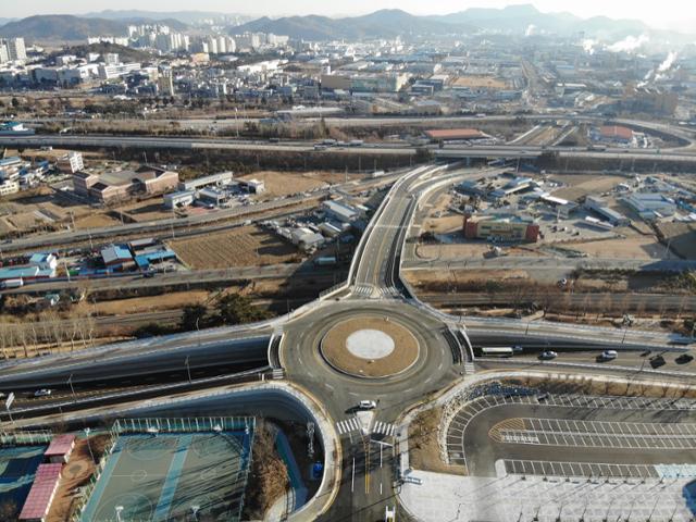 경북 구미시 광평동 수출탑에서 시민운동장을 연결하는 도시계획도로가 오는 9일 개통된다. 구미시 제공