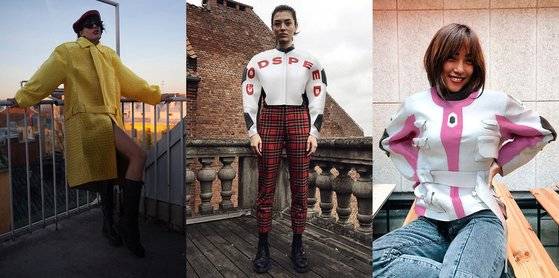 노르웨이 '칼링스'가 발표한 디지털 컬렉션 '네오-엑스'를 입은 이용자들. 이용자가 자신의 사진을 업로드한 후 디지털 제품을 구매하면 칼링스의 3D 디자이너 팀이 실제로 제품을 입고있는 것처럼 보이도록 이미지에 옷을 맞춰 제공한다. 사진 칼링스 홈페이지