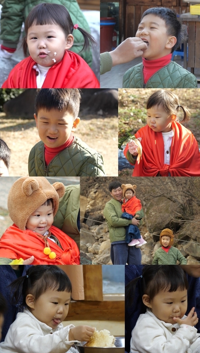 The Return of Superman Doppelganger Family floats in Jirisan.KBS 2TV The Return of Superman (hereinafter referred to as The Return of Superman), which will be broadcast on January 10, is decorated with the subtitle You are my sea full of your love.Among them, the doppelganger Family enjoys self-sufficient life in Jirisan.A day spent in Jirisan, a doppelganger family full of twists and turns, will deliver a big smile to viewers.Usually, Kyungwan Father has announced the Norroy-le-Veneur plan to live in Ha Young-yi and Jirisan in the future and raise black goat.This was reflected in Yoon Jungs mothers song Pig Rabbit, which was based on Ha Young-yi, and also took part in the lyrics.On this day, Kyungwan Father went to Jirisan with his children and had time to experience his Norroy-le-Veneur plan in advance.Gyeongwan Father, who wanted to give children a healthy meal with a Jirisan regular, said he was going to get self-sufficient ingredients together.First, they challenged to get eggs in the chicken coop, and at this time Ha Young hesitated to approach the chicken, which he saw from the first close.Ha Young, who even apologized to the chicken for I can not do it, wonders if Ha Young will overcome the fear and succeed in communicating with the chicken.The doppelganger Family then harvested vegetables in the garden, and Yeon Woo showed his unexpected talent by harvesting radish with a new concept attitude that he had never seen before.In the meantime, Ha Young-yi added his expectation that he supported his brother and Father with labor songs.In addition to this, Fathers own cauldron rice and Yeon Woos direct fresh-weeded fresh-weeded added to the image.Among them, the Scorched rice pressed under the cauldron rice has shot Ha Youngs taste properly, and the curiosity of what Mukbang will be shown is growing.