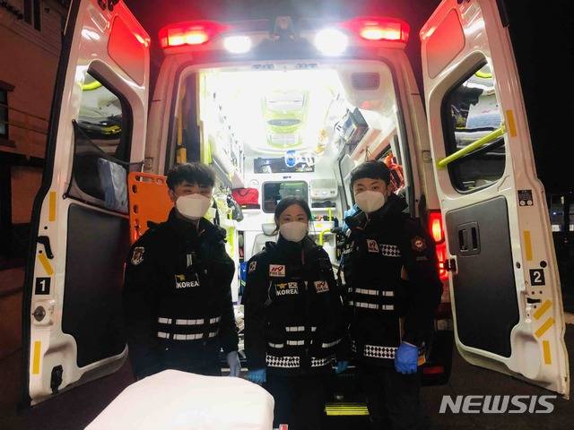 강원도소방본부 삼척 특별구급대 함형모 소방장, 김예진 소방교, 안원모 소방교. (사진=강원도소방본부 제공)