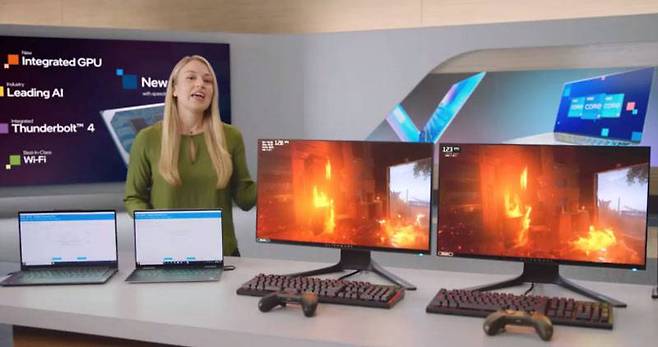 AMD 시스템과의 게임 성능 비교 시연