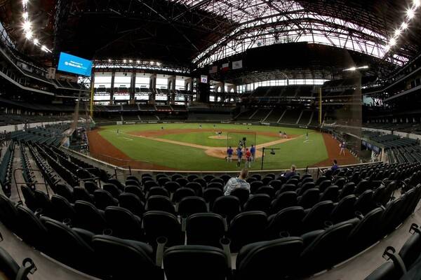 무관중으로 진행됐던 메이저리그. 알링턴/AFP연합뉴스