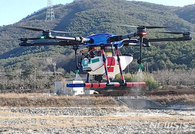양산시 AI 차단 드론 방제.