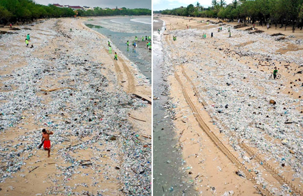 3일 현지 환경단체는 수거 작업 이후에도 폭우로 인한 쓰레기 유입이 계속되고 있다고 밝혔다. 이날 밤 폭우가 지나간 후 꾸따 해변은 다시 쓰레기장으로 변했다.