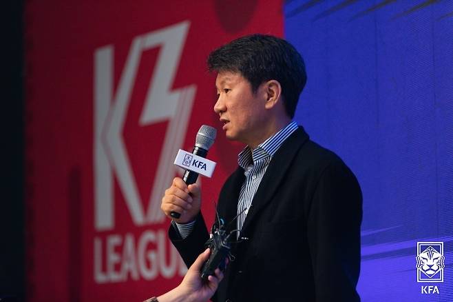 ▲ 정몽규 회장은 한국형 디비전시스템 완성에 남은 임기 4년을 걸었다. 상업적 능력을 갖춘 한국 축구의 진정한 산업화는 가능할까 ⓒ대한축구협회