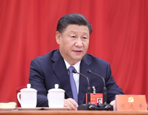시진핑 중국 국가주석이 2020년 10월 29일 베이징에서 열린 중국공산당 제19기 중앙위원회 제5차 전체회의(19기 5중전회)에서 발언하고 있다. /중국 신화사