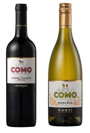사진은 이마트24의 PB 와인 브랜드 '꼬모'(COMO) 제품. 왼쪽부터 꼬모 까르베네쇼비뇽, 꼬모 모스카토. 사진=이마트24 제공