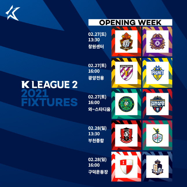 2021시즌 K리그2 개막라운드. 제공 | 한국프로축구연맹