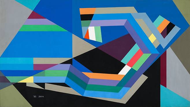 경남도립미술관 신소장품전시 - 경남도립미술관이 올해 연간 기획전시 신소장품전에 전시예정인 이준의 해-B(解-B, 1993, 캔버스에아크릴,130x230cm).