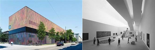 브란트호스트 미술관 전경(왼쪽). 오른쪽은 전시장 내부. /사진 제공=브란트호르스트 미술관·자우어부르흐 허튼