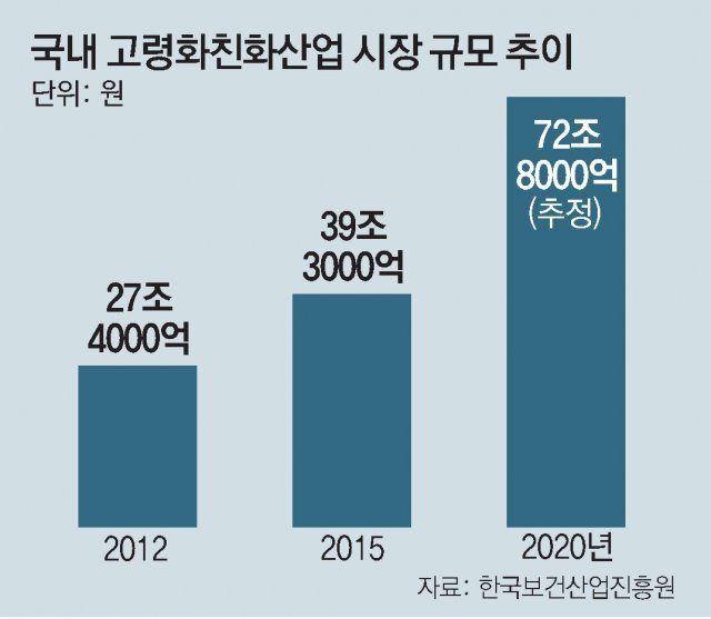 국내 고령화친화사업 시장 규모 추이(2020년 기준). 동아일보DB