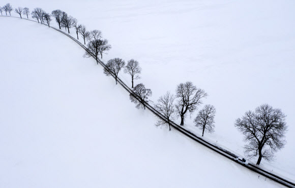지난 14일(현지시간) 눈이 쌓인 독일의 한 지역.(기사와 직접적 관계 없음) AP