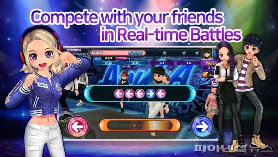 모바일 리듬액션게임 ‘클럽오디션’ 북미 현지게임명은 ‘오디션 M’이다. 한빛소프트 제공