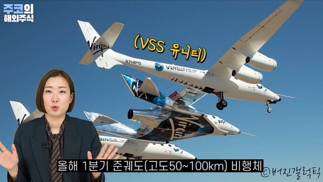버진갤럭틱이 올해 출발 예정인 우주관광용 준궤도 비행체 VSS 유니티 / 주코노미TV 캡처
