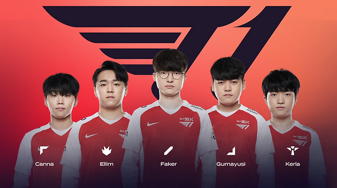 T1 선수단(자료출처-T1 홈페이지)