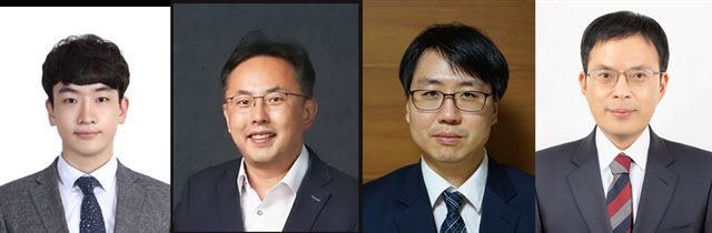 논문 주저자들의 모습.(왼쪽부터)이동택·이정훈·이규도·윤대성 교수(사진=한국연구재단)