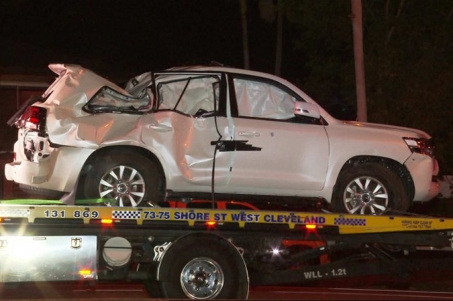 알렉산드리아 힐즈에서 두 명의 보행자를 쳤던 4WD의 모습. 호주 공영 ABC방송