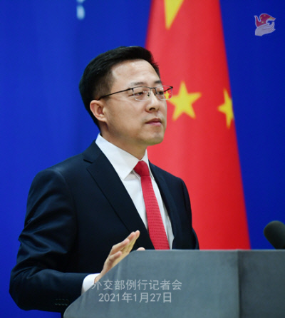 자오리젠 중국 외교부 대변인                 사진 중국 외교부