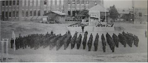 1936년 강경상업학교 조회 광경. 푸른역사 제공
