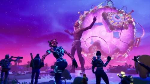 지난해 4월 트래비스 스콧이 슈팅게임 포트나이트 속 가상공간에서 개최한 콘서트 전경. /에픽게임즈