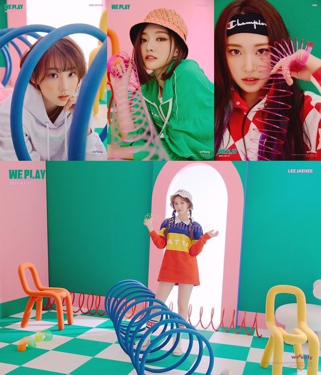 Group Weeekly will be back in five months.PlayM Entertainment, a subsidiary company, released its first concept photo of the mini-titled We Play on March 3 through Weeeklys official SNS.In the public image, Weeekly is attracted to the eye by showing a vivid and sporty Street fashion styling away from the school look concept that has been in the since its debut.This concept photo, which includes the personality of the member Ji-yoons extraordinary short cut hair transform from the color spring object to the whole, is raising expectations for the comeback that has come to the fore with the vitality of freedom 10 Weeekly.Weeeklys new album We play, which will be released on the 17th, is an album that shows the familiarity of teenagers who enjoy everyday life after school. Weeekly will draw a lovely and strange week of teenagers.Weeekly will release a variety of new contents such as concept film, track list, highlight medley, music video teaser, etc., starting with concept photo released on the 2nd, and the atmosphere before comeback is hot.