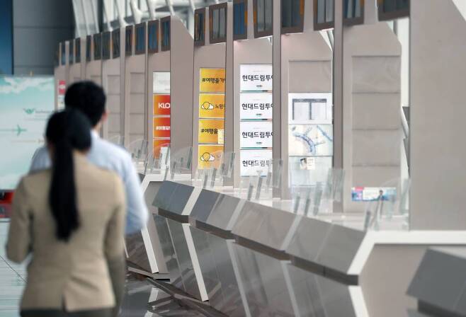 지난 4일 인천국제공항 1터미널 내 여행사 부스 구역이 한산하다. /사진=뉴시스