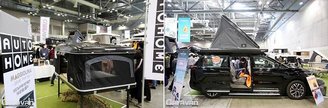 루프탑텐트 + 캠핑카 일체형으로 제작된 모델까지 다양한 콜라보레이션 시도가 이어지고 있다