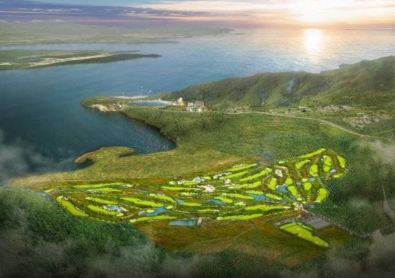 러시아 블라디보스토크에 조성될 블라디보스토크 골프&리조트 조감도. 36홀 코스와 골프텔, 호텔을 갖춘 종합 골프레저타운으로 조성되는 이곳은 내년 7월 완공 예정으로 지난해 10월 착공에 들어갔다. 블라디보스토크 골프&리조트 제공