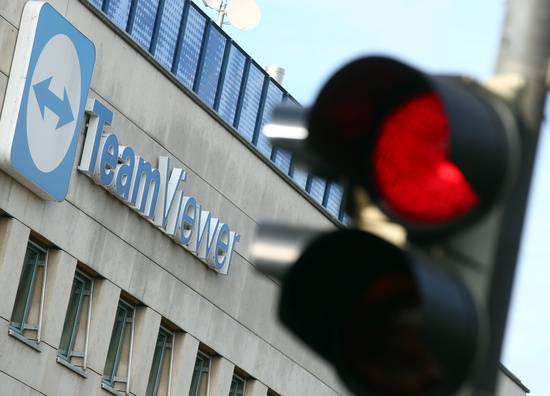 글로벌 소프트웨어사 팀뷰어의 주가가 지난주 맨체스터 유나이티드와의 스폰서십 체결을 발표한 뒤 오히려 하락한 것으로 나타났다. 사진은 독일 괴핑겐의 팀뷰어 본사. /사진=로이터