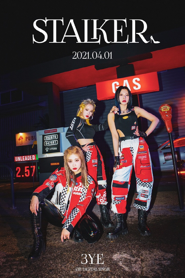 3YE will unveil the group Image Teaser of the new song STALKER on the official SNS channel on the 26th.The 3YE members in the photo to be released today transform into Speed Racer and capture their eyes with a hip atmosphere.In particular, Yu and Yu Rim showed a solid body line with a tower with a body shape, and HAEUN shows a more intense look with glossy pants.The new Hair style of the members also catches the eye.Following the release of the UNIQ two-tone hair style in yellow color, Yu Rim challenged the unique hipecut, and HAEUN added a splash of charm with braided hair.Earlier, 3YE released its first music video Trailer on the 25th.The 3YE members in the Trailer, who were released on the day, showed off their understated charisma by matching suits and white fedora.In particular, the leader Yoo used umbrellas as props to remind him of a scene in the movie Kingsman.3YE, which will be comeback in about 10 months after YESSIR, which was released in June last year, is raising global fans expectations through various Teaser contents.Attention is focusing on what performance 3YE, which captivates the public with a dissenting concept and knife dance, will show this time.3YE began its activities in earnest in May 2019 through its first digital single, Do Ma Thang (DMT).Since then, 3YE, which has solidified the UNIQ team color through OOMM (Out Of My Mind) and QUEEN, communicated with fans with its first mini album TRIANGLE in June last year.3YE, which released charismatic performance with its title song YESSIR, has revealed the versatile girl groups aspect by radiating the charm of reversal with the song ON AIR.On the other hand, 3YE will come back with digital single STALKER on April 1.PHOTOS  GH Entertainment Provisions