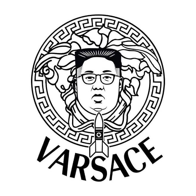 합침이 그간 '발사체'라고 표현해온 북한 미사일을 이탈리아 명품 베르사체(Versace)에 빗댄 바르사체(VARSACE) 패러디물./조선일보DB