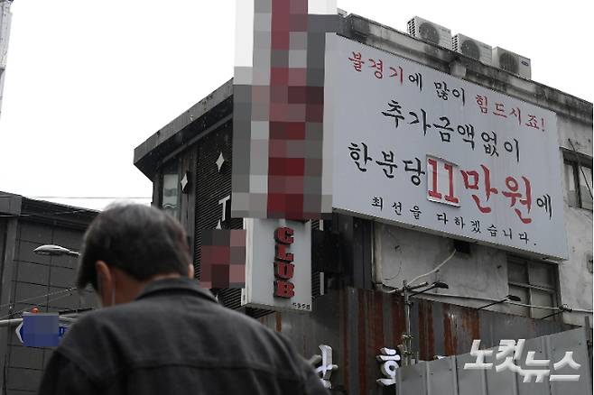 12일 서울 시내의 유흥업소 문이 닫혀있다. 정부는 이날부터 수도권과 부산의 유흥시설 운영을 금지한다고 발표했다. 이한형 기자
