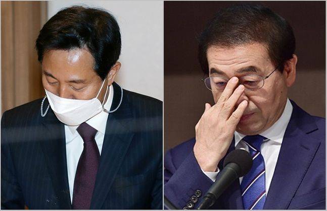 (사진 왼쪽부터) 오세훈 서울시장과 고(故) 박원순 전 서울시장 ⓒ데일리안