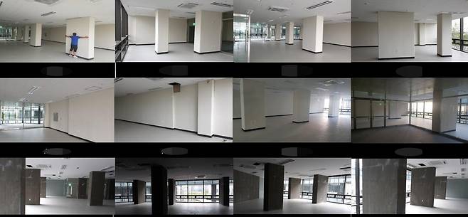 상가 내부 대형기둥