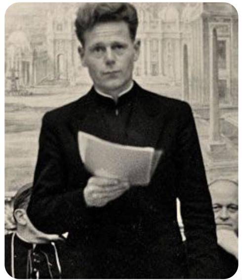 한스 큉은 스포츠카를 즐겨 타고, 사제복보다 수트를 더 즐겨 입었고, 'Father'보다 교수라 불리는 걸 더 원했다. 그는 가톨릭교회가 사회와 시대적 보편윤리에 더 다가가야 한다고 주장했고, 그 길이 예수와 복음의 길이라 주장했다. 2차공의회 당시의 한스 큉. sharedveracity.net