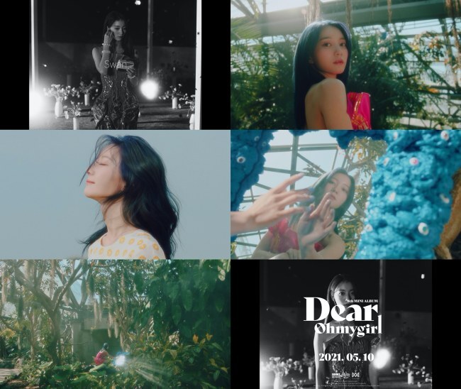 A new Tracks Film from Group OH MY GIRL has been unveiled.On the 3rd, WM Entertainment, a subsidiary company, posted the fourth track film My Little Confession of OH MY GIRLs eighth mini album Dear OHMYGIRL on the official SNS channel.The released video begins with the word Swan appearing on Binnie, which puts earphones in the background of pollen flying.Binnies appearance, which looks at the shining mirror and its mirror among the dense plants in the space reminiscent of the greenhouse of the botanical garden, stimulates curiosity.When Binnies fingertips touch the mirror, the plants that turn purple all over, background music that turns into a fast tempo, and scenes of various concepts are crossed and added tension.Especially, this track film focuses more on the unique composition and sensual visual beauty that goes between black and white and color, and it captures the dreamy sensibility unique to OH MY GIRL.OH MY GIRL won the top spot on the music charts with Nonstop and Dolphin last year, as well as achieving eight music broadcasts and exceeding 100 million cumulative music streaming, making it a list of Gaon chart platinum certifications.In addition, expectations for the new news are rising even higher as it has become the top-class girl group, sweeping various awards such as the 2020 Brand of the Year award for the second consecutive year, the top 10 award for the 2020 Melon Music Awards (MMA 2020), the main award for the 35th Golden Disc Awards digital sound source category, and the 30th High1 Seoul Song Award.OH MY GIRL will release its eighth mini album Dear OHMYGIRL through various music sites at 6 pm on the 10th.WM Entertainment Provides