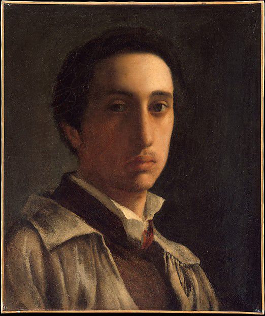 출처: <초상화 Self Portrait> / 40.6 x 34.3 cm / Oil on paper/                         1855 BY 에드가 드가 메트로폴리탄 미술관
