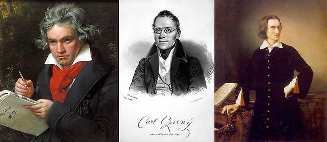 출처: 왼쪽부터 베토벤, 체르니, 리스트 | 위키피디아