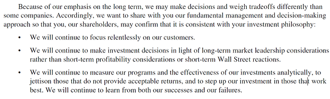 출처: 1997 Letter to Shareholders, Amazon