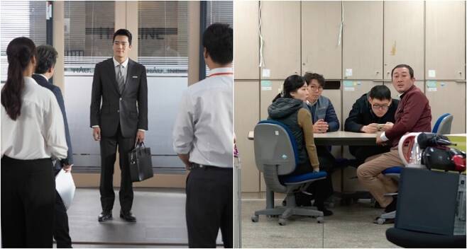 출처: MBC 드라마 '자체발광 오피스'(왼쪽)와 유튜브 웹드라마 '좋좋소'의 한 장면. 옷차림, 사무실 모습을 비교하며 보는 재미도 있다.