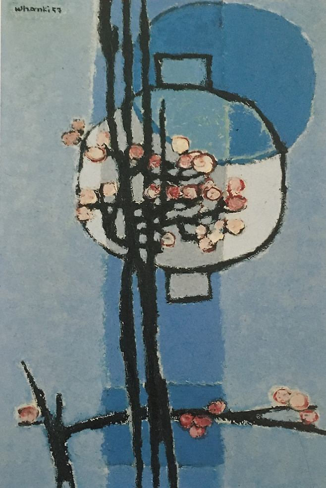 출처: 김환기, ‘무제 03-Ⅶ-68 #9’, 캔버스에 유채, 208×157.5cm, 1968
