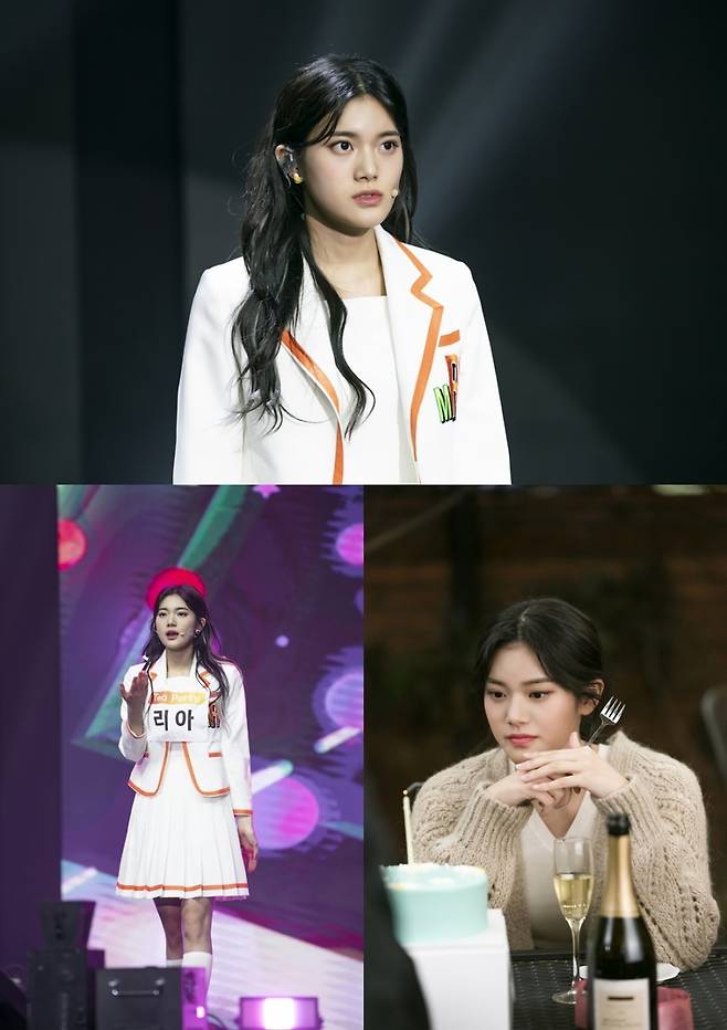 Singer and actor Minseos Imitation still cut was released. Mystic Story, an affiliate, released a still cut ahead of KBS2 Friday Drama Imitation broadcast on the 28th, raising curiosity about the contents of the broadcast.Lea, played by Minseo in Imitation, was disastrous with her debut as Omega-Three.He had a strong friendship with the same members Maha (Stop So), and local (Im Na-young), and he met JH Entertainments representative Ji Hak (Denian) and started with a new name of Tea Party, acting as the first Idol to receive a salary, adding energy to the Drama with a strong figure that does not die anywhere.Among them, it is noteworthy that Minseo will be able to finish his debut on Music broadcasting safely by wearing a uniform styling costume and getting on stage.In addition, cake and champagne in front of the full question mark, I wonder what will happen in the future.Minseo was recognized for his stable acting ability and tight singing ability through his first terrestrial Drama Imitation.Imitation is an Idol tribute Drama that supports all the stars who dream of real in accordance with the era of 1 million Idol entertainment announcement based on the same name webtoon. It is broadcast every Friday at 11:20 pm.=